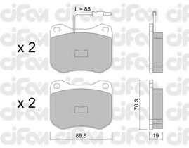 Комплект тормозных колодок, дисковый тормоз