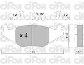 Комплект тормозных колодок, дисковый тормоз