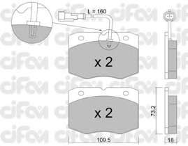 Комплект тормозных колодок, дисковый тормоз