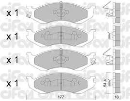 Комплект тормозных колодок, дисковый тормоз