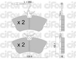 Комплект тормозных колодок, дисковый тормоз