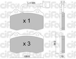 Комплект тормозных колодок, дисковый тормоз