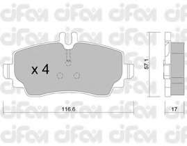 CIFAM DB гальмівні колодки перед. A-klasse W168 97-04, Vaneo