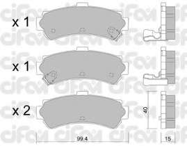 Комплект тормозных колодок, дисковый тормоз