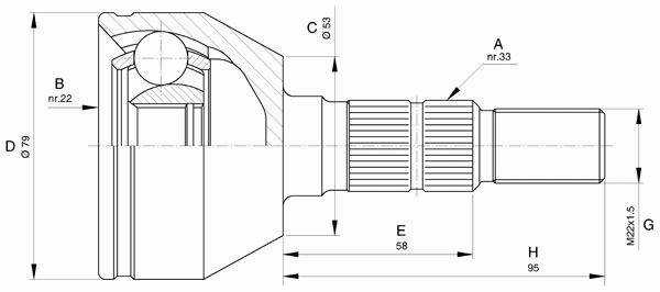 Шарнирный комплект, приводной вал