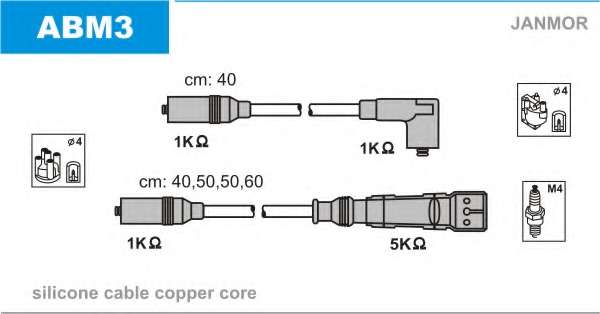 PRZEWODY WYSOKIEGO NAPI¦CIA LINIA PROLINE (SILICON+CU), ZESTAW, AUDI 80/COUPE, 1978-1996