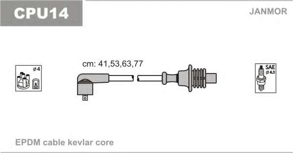 К-кт високовольтних проводiв Citroen, Peugeot 1.6-2.0 89-