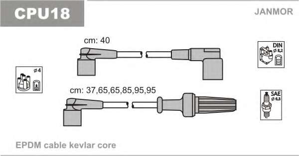 Провода в/в Citroen XM,Peugeot 605 3.0 V6 89-00
