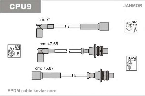 Провода в/в Citroen BX 1.5 1.5I 88-