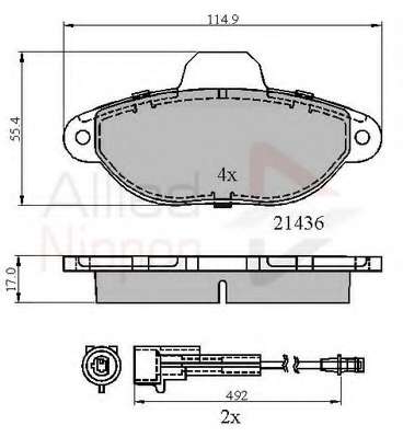 Комплект тормозных колодок, дисковый тормоз