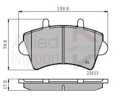 Комплект тормозных колодок, дисковый тормоз