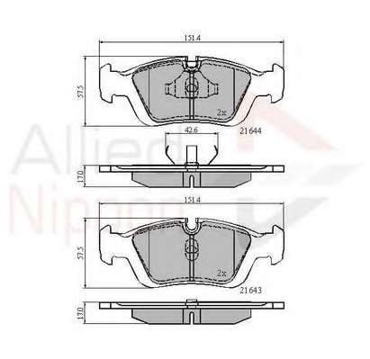 Комплект тормозных колодок, дисковый тормоз