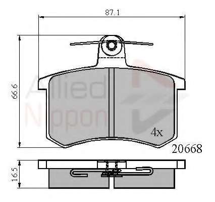 Комплект тормозных колодок, дисковый тормоз