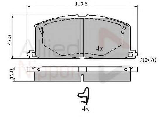 Комплект тормозных колодок, дисковый тормоз