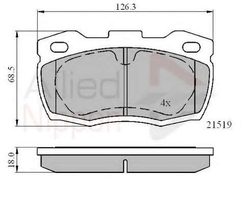 Комплект тормозных колодок, дисковый тормоз