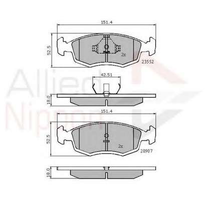Комплект тормозных колодок, дисковый тормоз