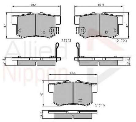 Комплект тормозных колодок, дисковый тормоз
