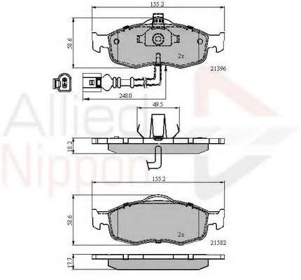 Комплект тормозных колодок, дисковый тормоз