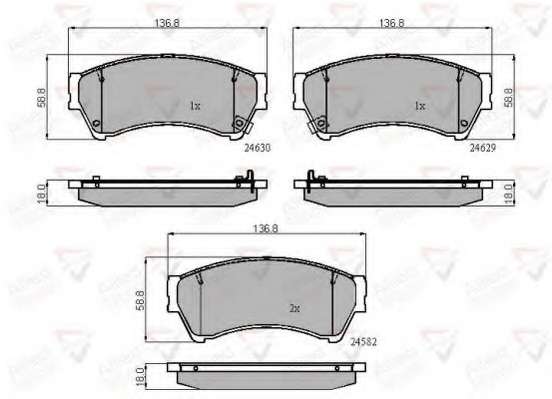 Комплект тормозных колодок, дисковый тормоз