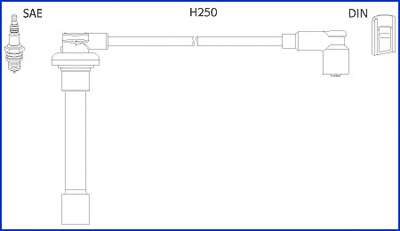 HITACHI Провода высокого напряжения 4 шт. HONDA Civic 1,3-1,6 91-01, Accord 1,8-2,2 90-98 ROVER