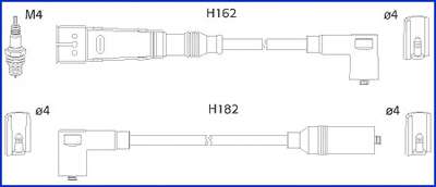 HITACHI SKODA Комплект высоковольтных проводов OCTAVIA I Combi (1U5) 1.6 98-04