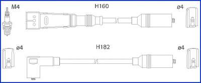 HITACHI VW Комплект высоковольтных проводов Audi 80 1.4/2.0 78-