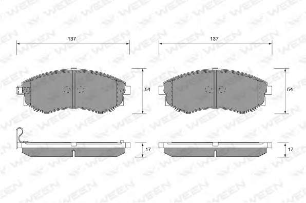 Комплект тормозных колодок, дисковый тормоз
