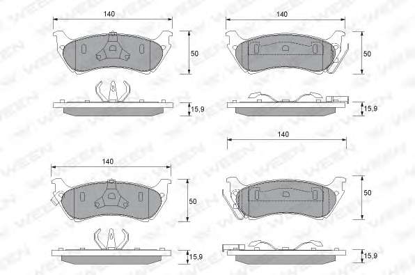 Комплект тормозных колодок, дисковый тормоз
