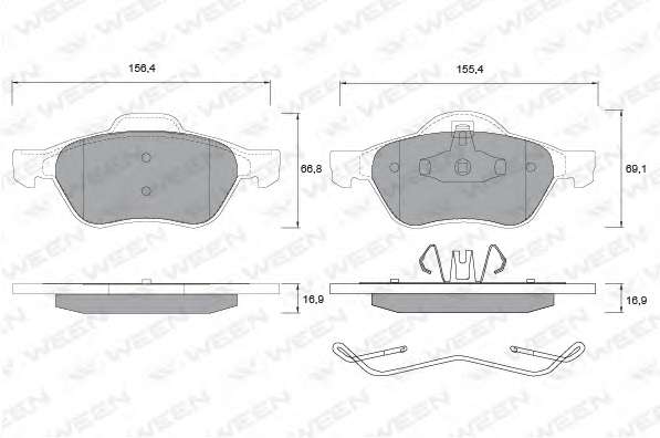 Комплект тормозных колодок, дисковый тормоз