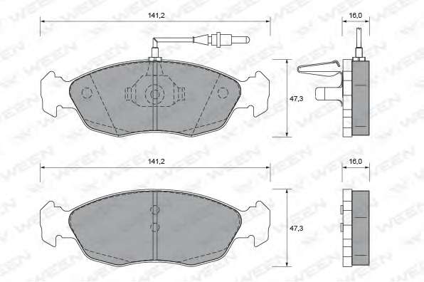 Комплект тормозных колодок, дисковый тормоз