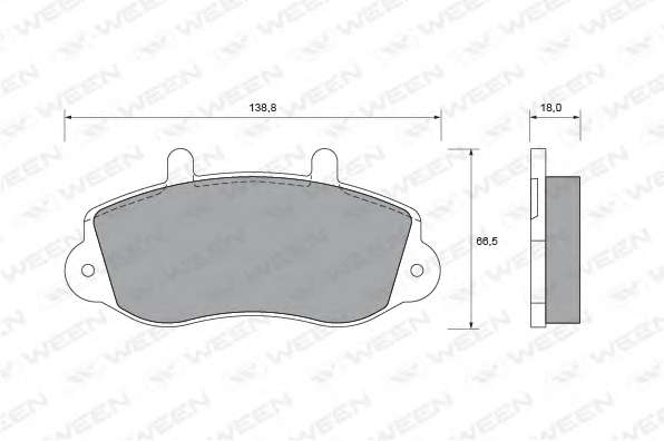 Комплект тормозных колодок, дисковый тормоз