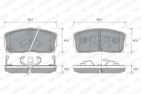 Комплект тормозных колодок, дисковый тормоз
