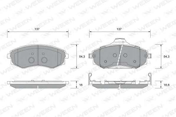 Комплект тормозных колодок, дисковый тормоз