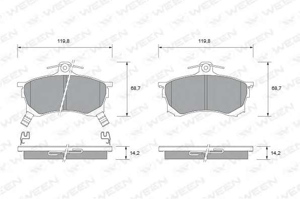 Комплект тормозных колодок, дисковый тормоз