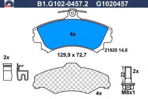 Комплект тормозных колодок, дисковый тормоз