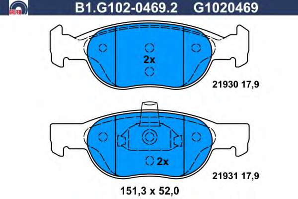 Комплект тормозных колодок, дисковый тормоз