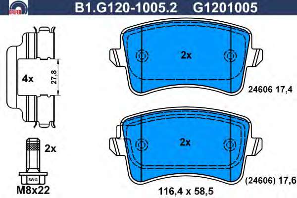 Комплект тормозных колодок, дисковый тормоз