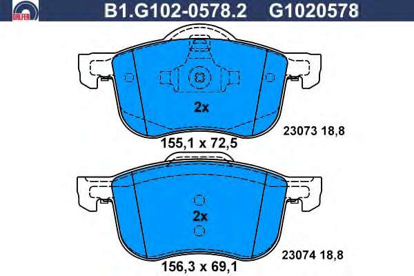 Комплект тормозных колодок, дисковый тормоз