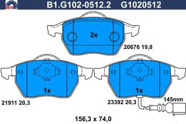 Комплект тормозных колодок, дисковый тормоз