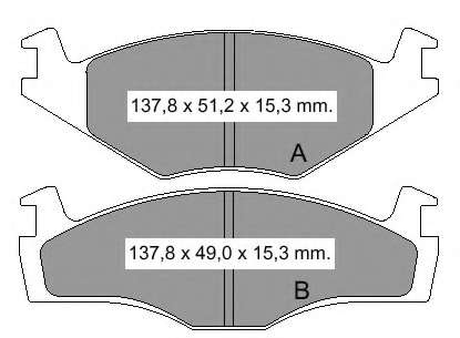 Комплект тормозных колодок, дисковый тормоз