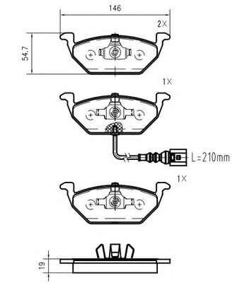 Комплект тормозных колодок, дисковый тормоз