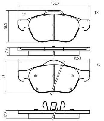 Комплект тормозных колодок, дисковый тормоз