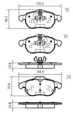 Комплект тормозных колодок, дисковый тормоз