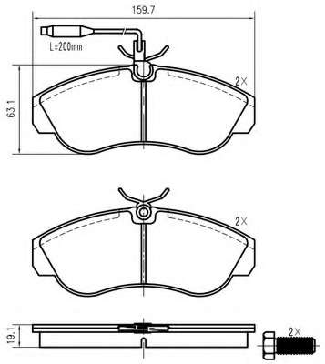 Комплект тормозных колодок, дисковый тормоз