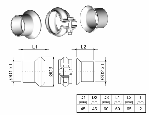 Рем. комплект, труба выхлопного газа; Рем. комплект, труба выхлопного газа