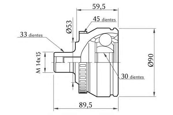 Шарнирный комплект, приводной вал
