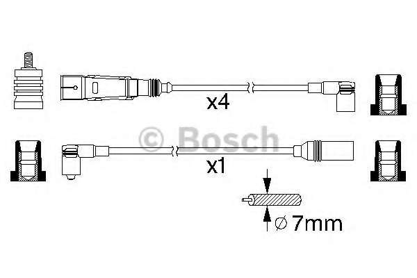 BOSCH B355 дроти високого напруги (5шт.) VW 1,3-2,0: Passat, Golf 2/3/4 AUDI 80/100