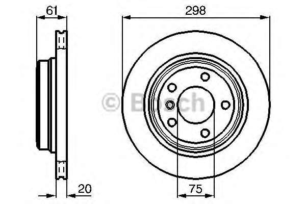 BOSCH диск гальмівний задній (вентил.) BMW E39 (298*20)