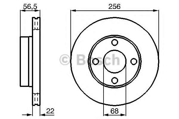 BOSCH AUDI диск гальмівний передній 80 1.8-2.3E 91-92