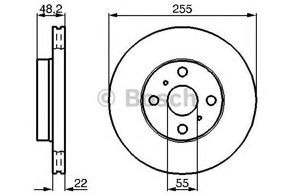 BOSCH TOYOTA диск гальмівний передній COROLLA 1.6I 16V AE101 92